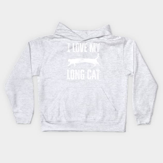 Long Cat Meme, I Love My Long Cat, Cat Lovers Meme Kids Hoodie by Coralgb